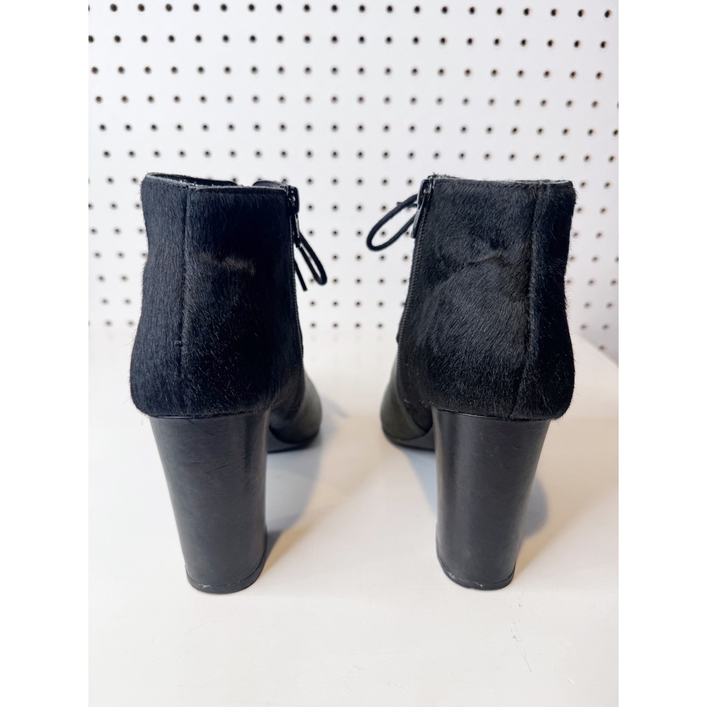 Seychelles by Corey Lynn Calter | Black Leather Calf Hair Pointed Toe Booties - Picture 4 of 10